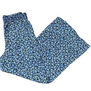 H & M Blue Floral Flowy pant size 6 Bohemian Boho